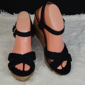 NWT Navy Panke Jellypop Wedge Sandals Sz 9